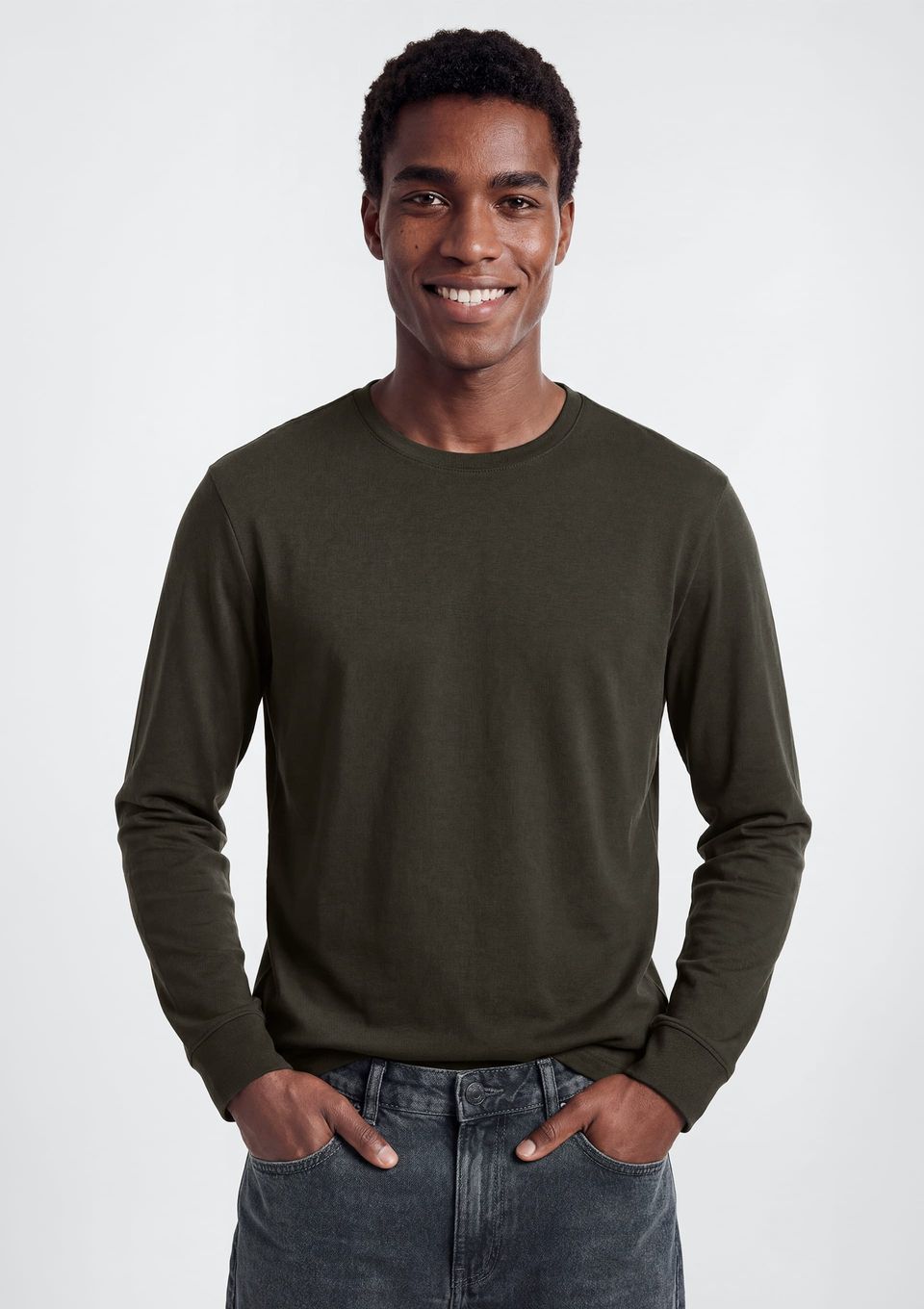 Camiseta Masculina Manga Longa Super Cotton Pima - Verde