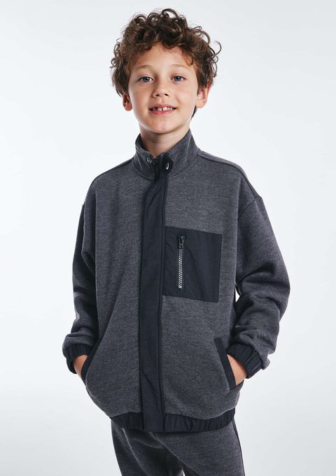 Jaqueta Infantil Menino em Moletom - Cinza — Hering
