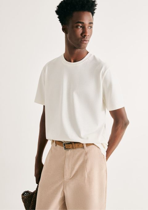 Camiseta Masculina Regular Texturizada - Off White — Hering