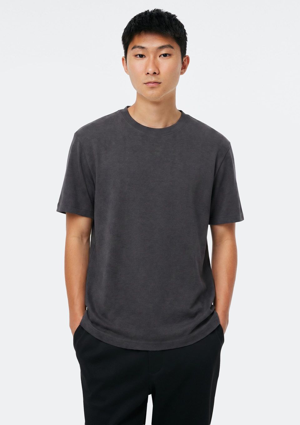 Camiseta Masculina Manga Curta em Ribana Ultra Soft - Cinza