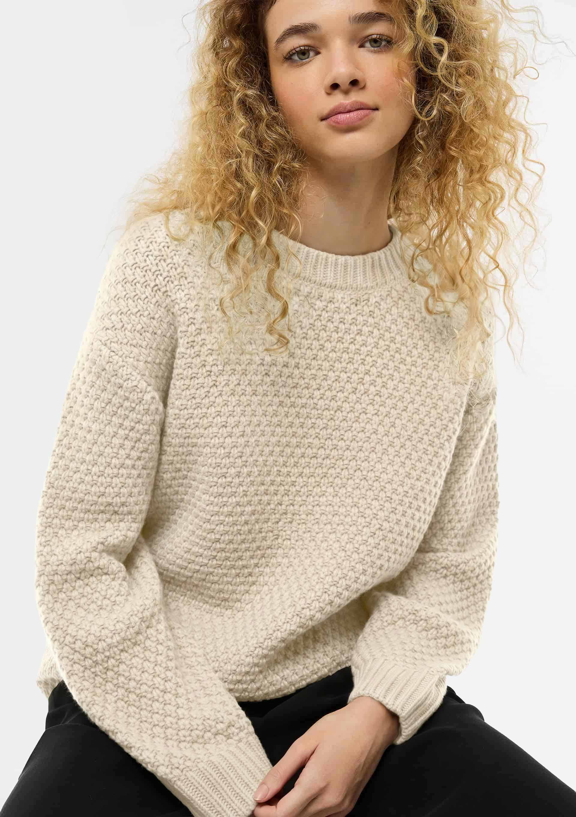 Blusão Feminino Em Tricô Texturizado - Off white
