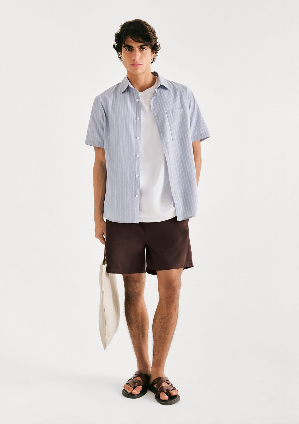 Shorts Masculino de Sarja - Marrom