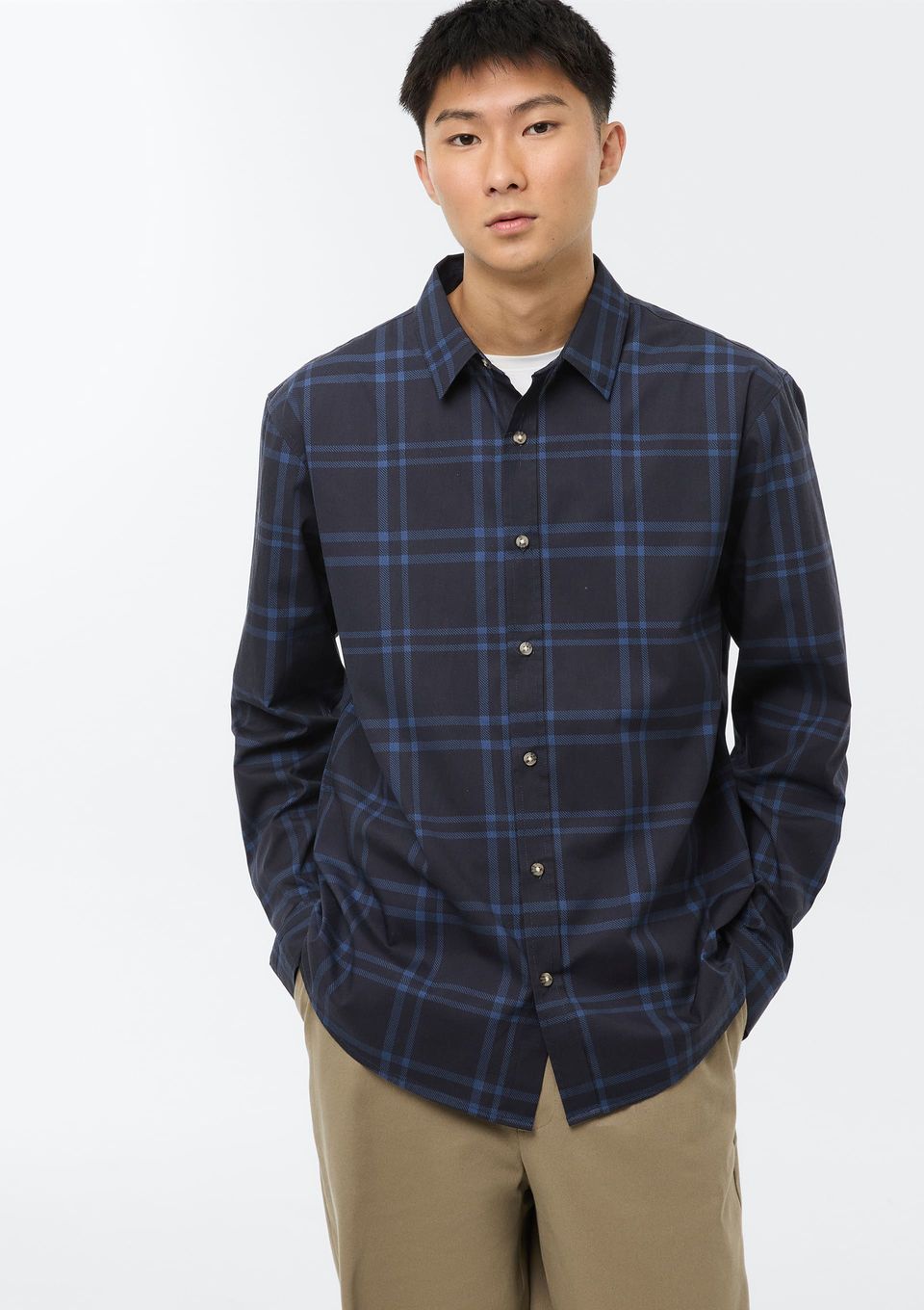 Camisa Masculina Xadrez Flanelada - Azul