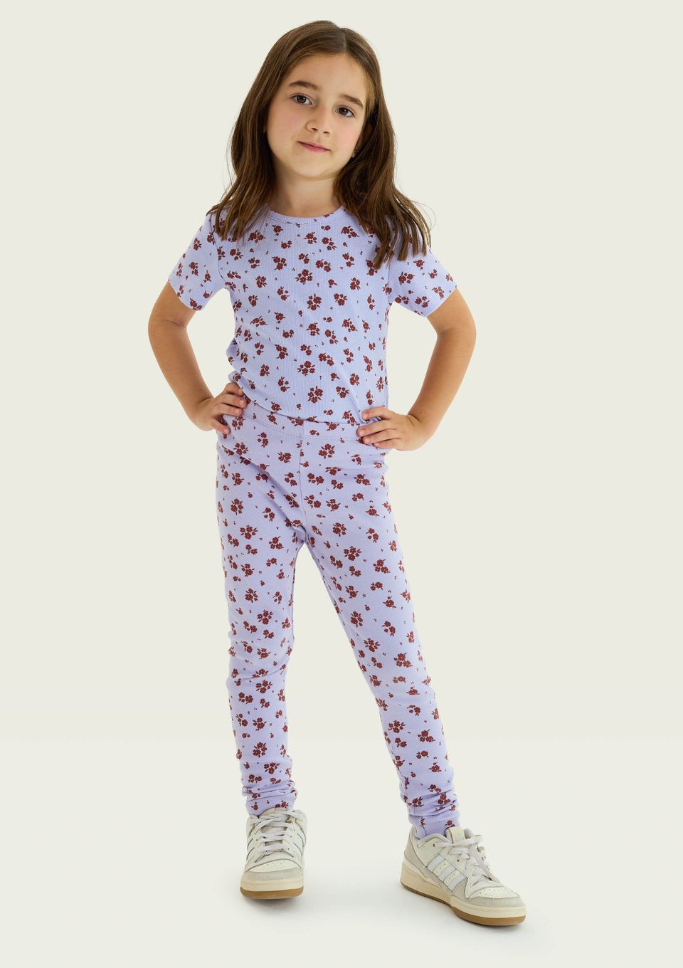 Calça Legging Infantil Menina Estampada - Lilás