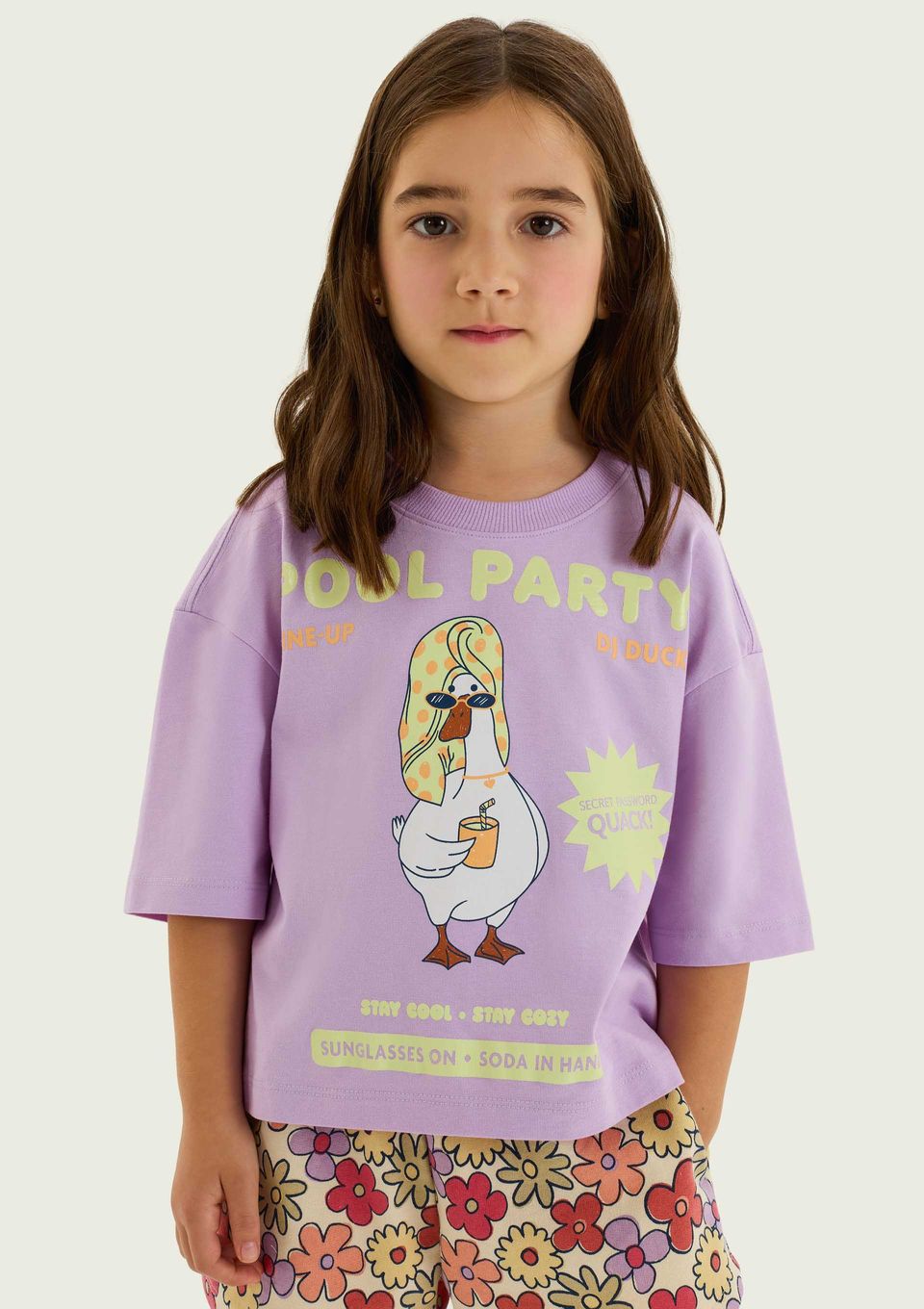 Blusa Infantil Menina Super Cotton Estampada - Lilás