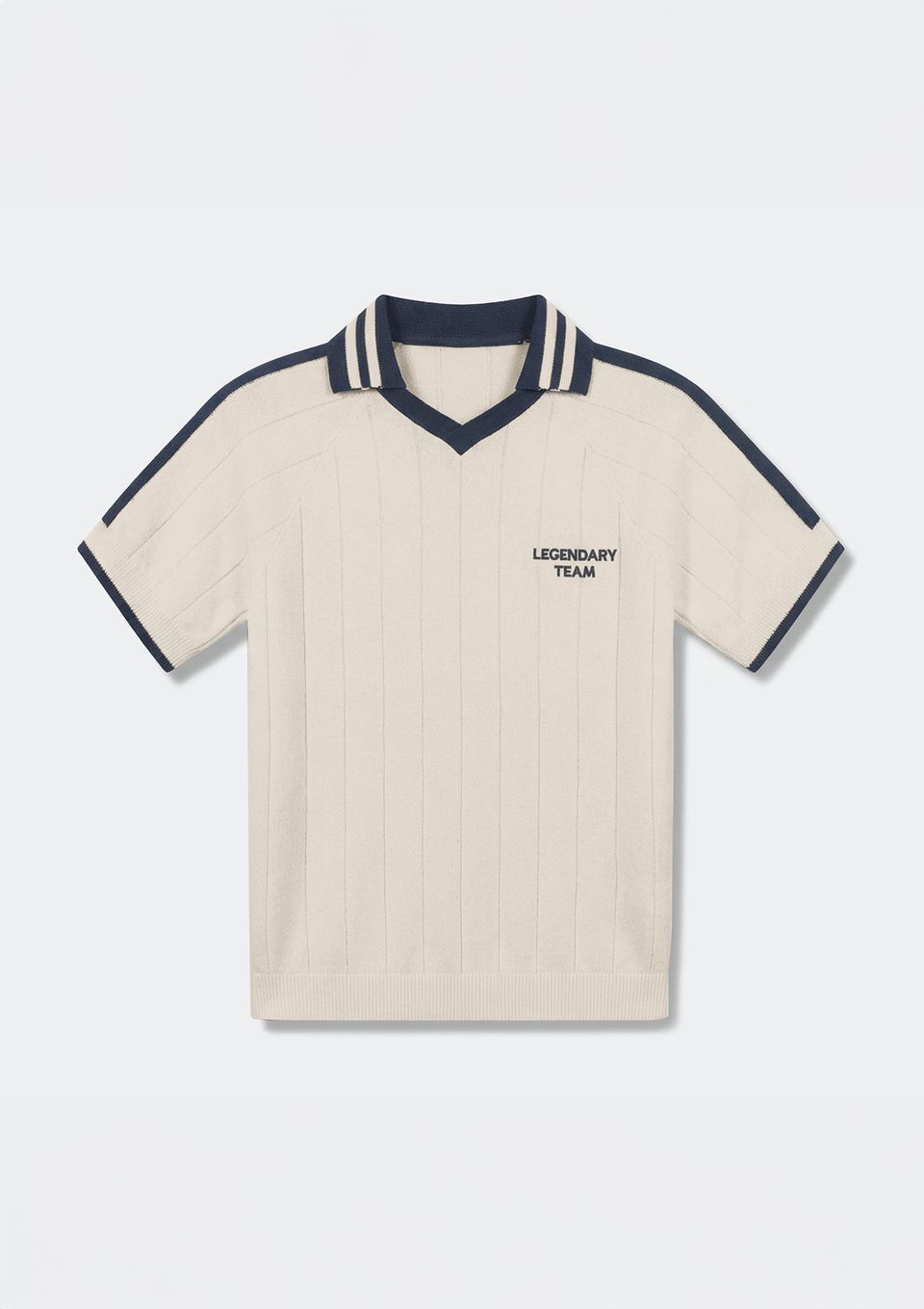 Polo Infantil Menino em Tricô Canelado - Off White