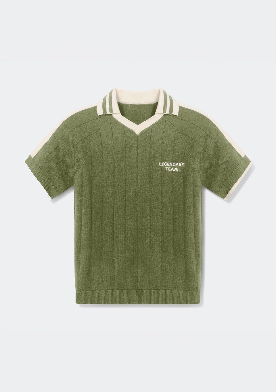 Polo Infantil Menino em Tricô Canelado - Verde