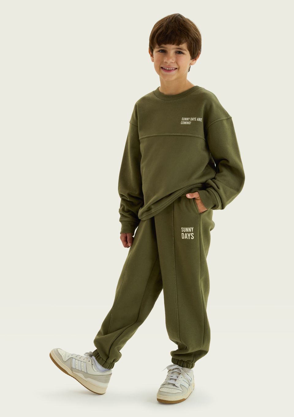 Calça Infantil Menino Jogger em Moletom Peluciado - Verde