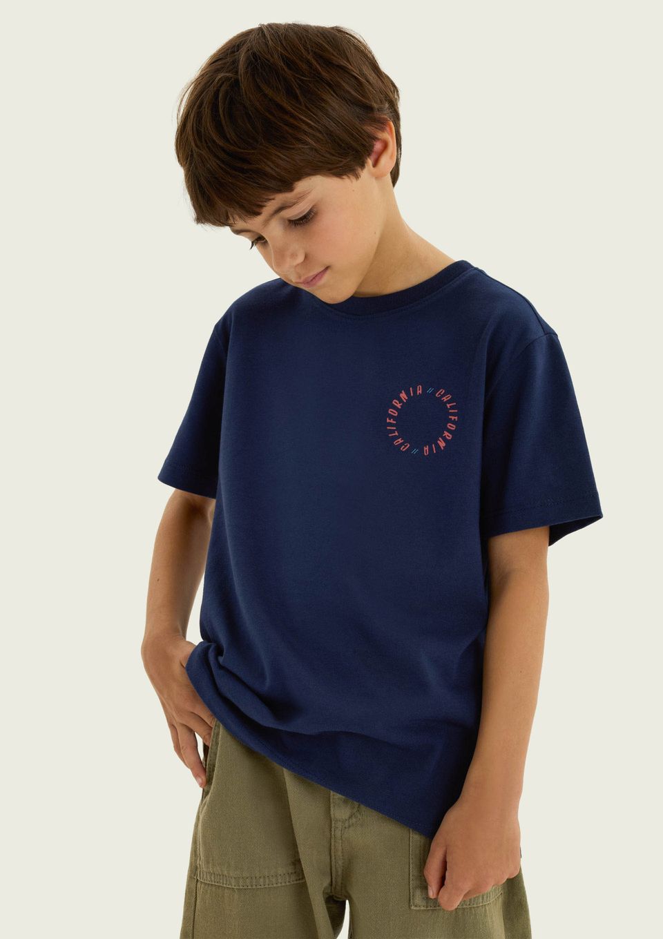 Camiseta Infantil Menino Regular Estampada - Azul