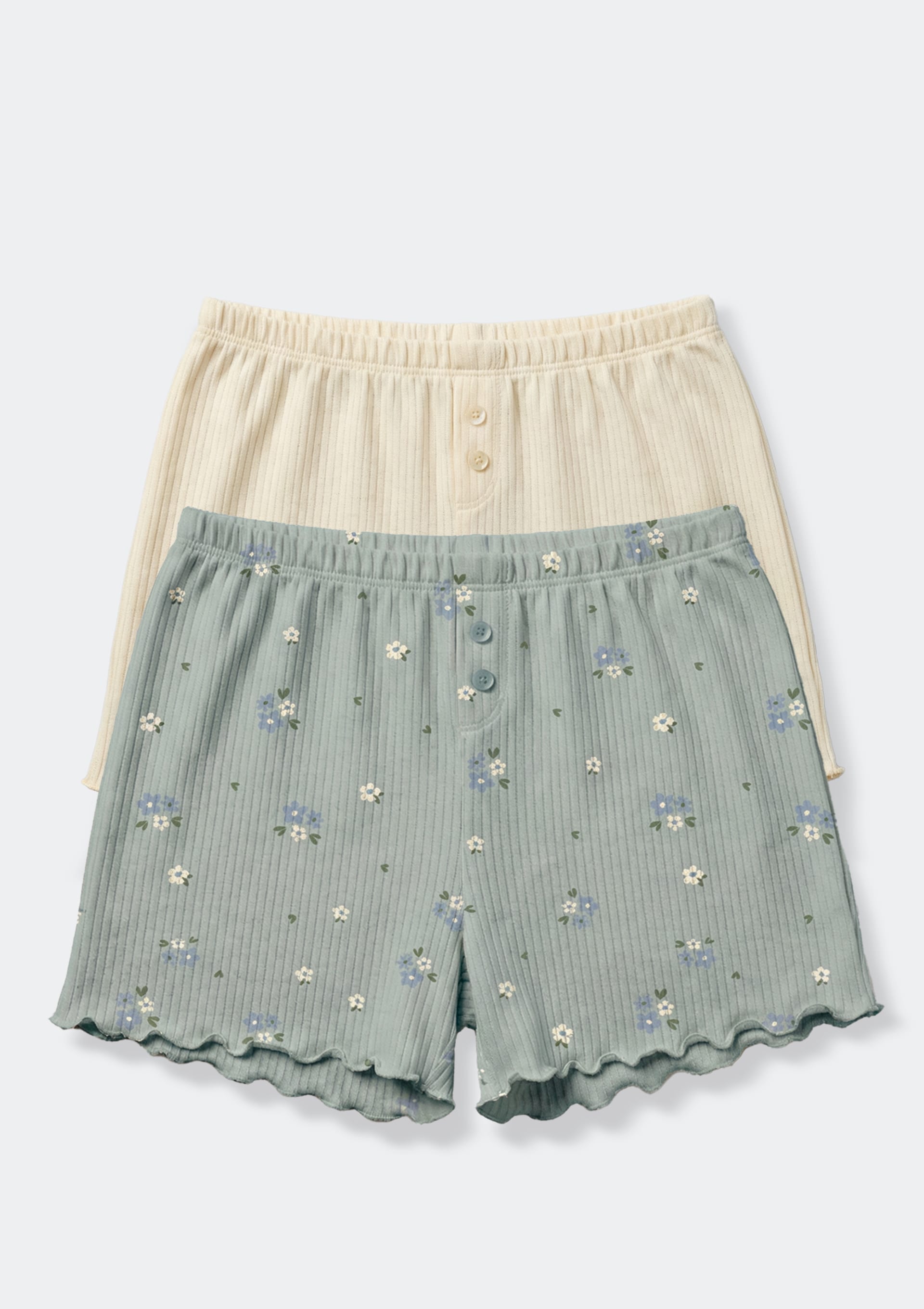 Kit 2 Shorts Pijama Feminino Em Jacquard - Multicolorido