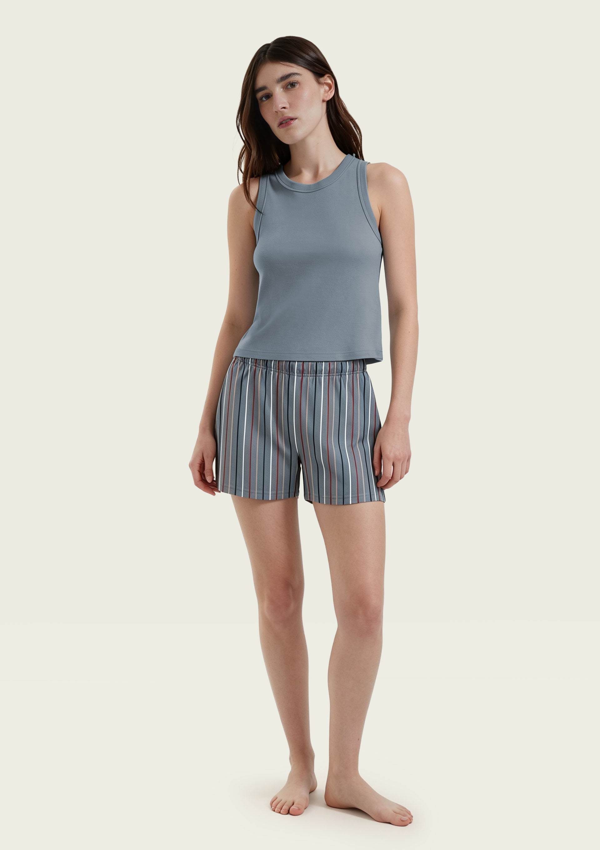 Pijama Feminino Curto Estampado - Azul