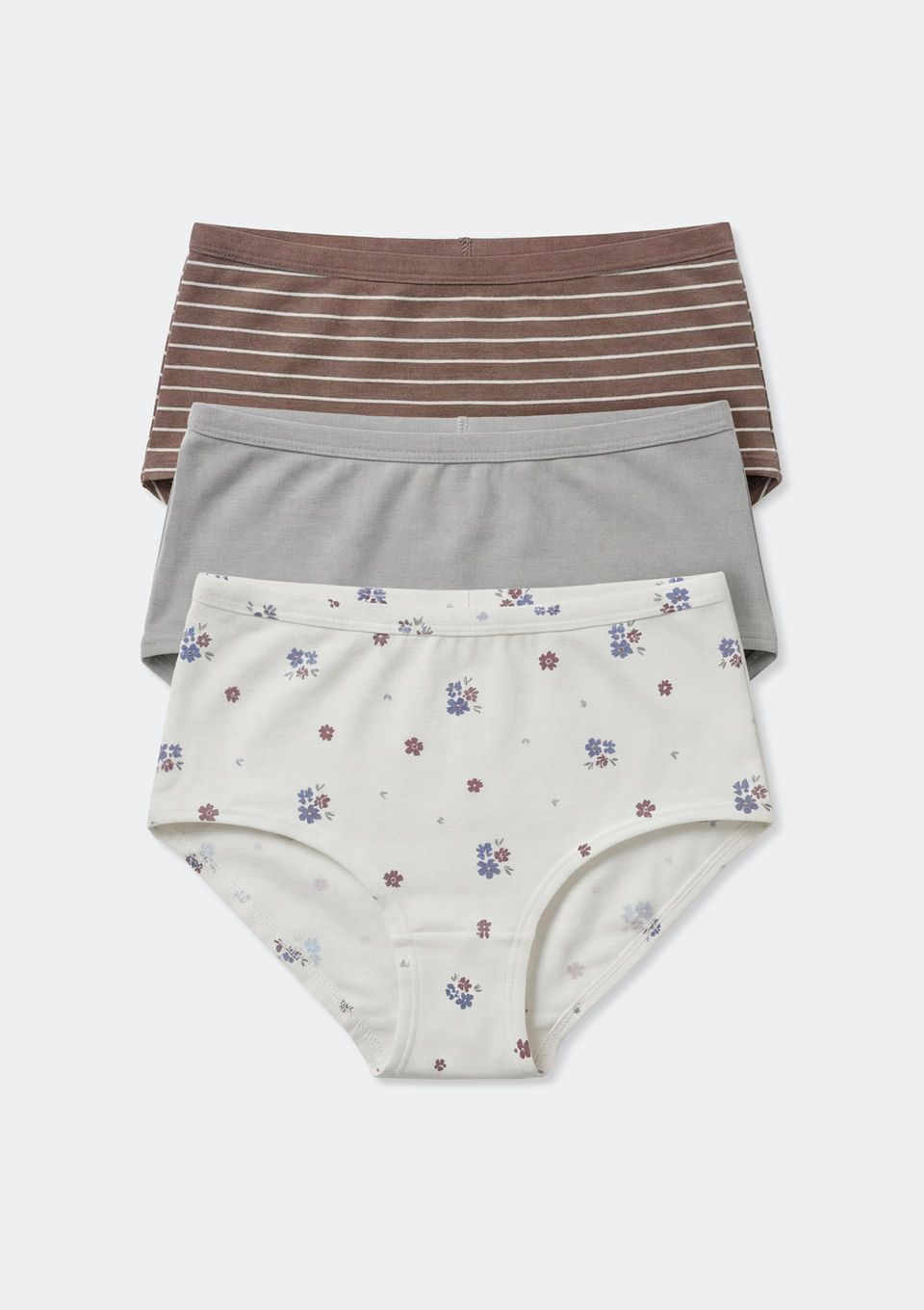 Kit 3 Calcinhas Sênior Cintura Alta Estampada - Multicolorido