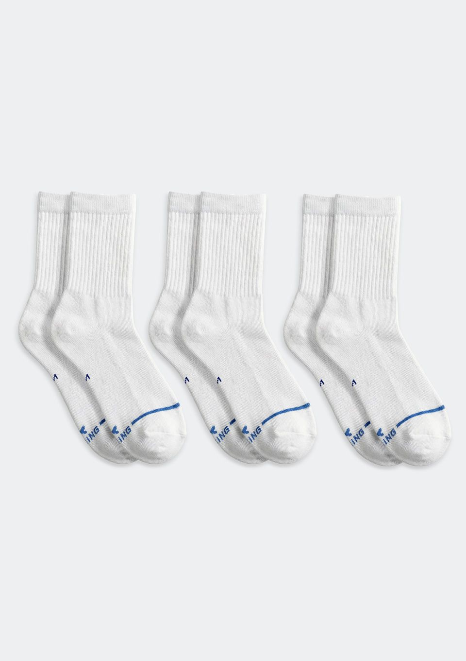 Kit 3 Pares de Meias Cano Médio Unissex - Branco