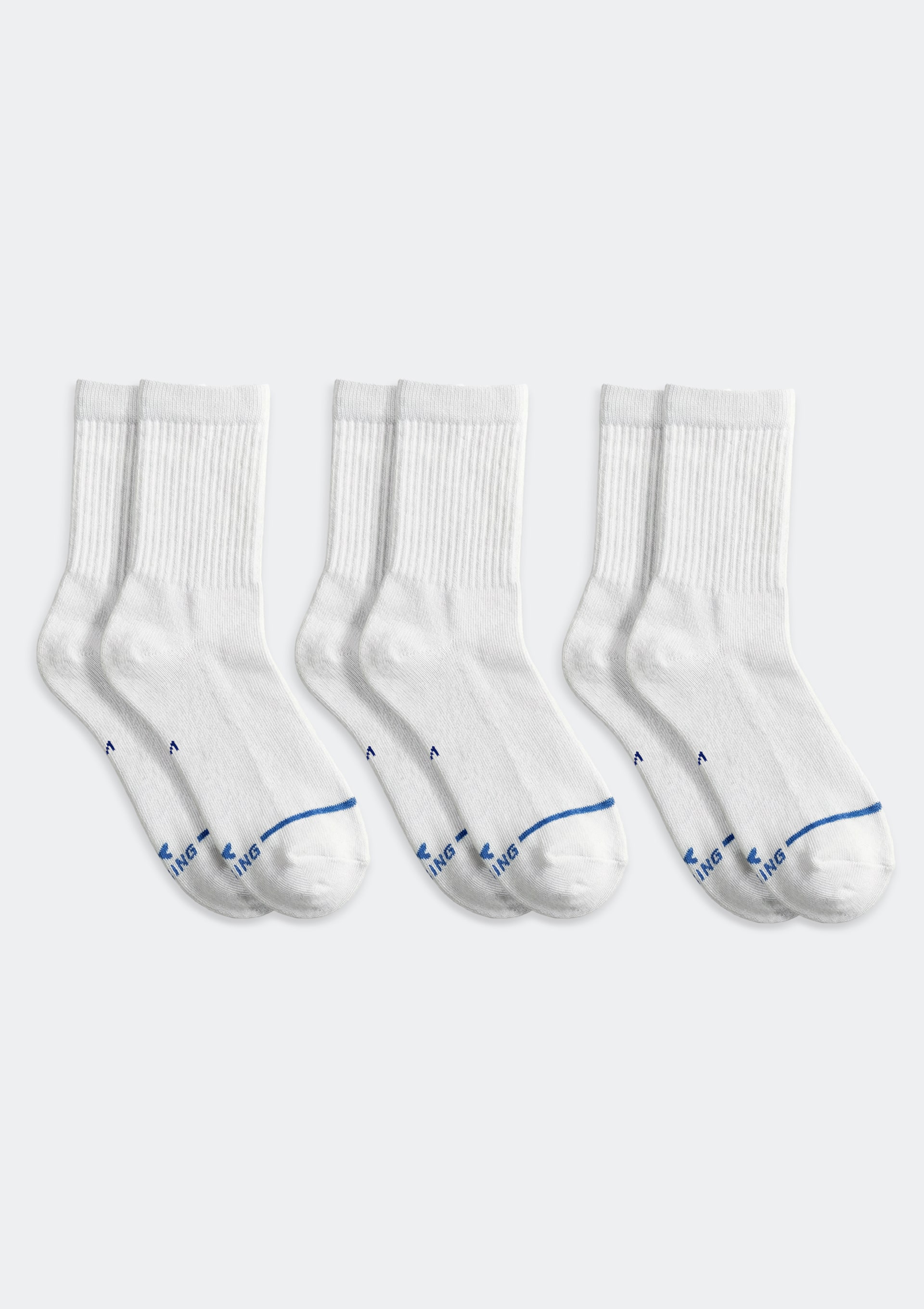 Kit 3 Pares De Meias Cano Médio Unissex - Branco