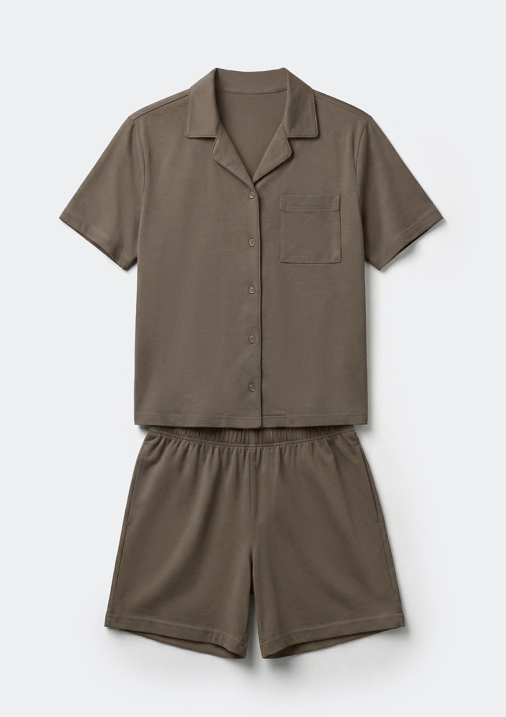 Pijama Curto Masculino Americano - Marrom