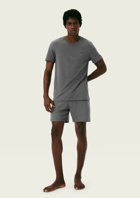Pijama Curto Masculino com Bordado - Cinza — Hering