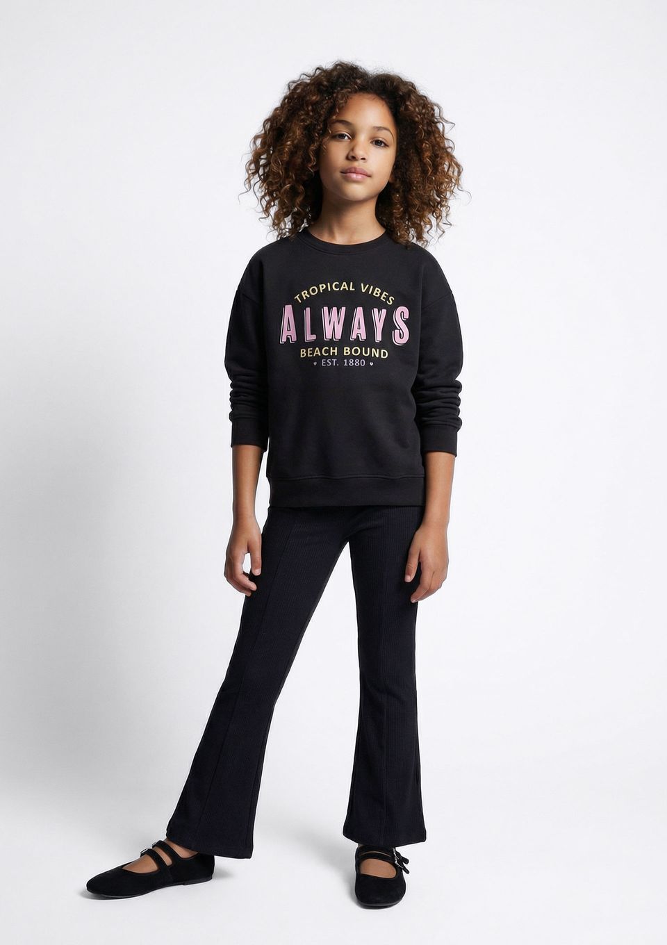 Calça Infantil Menina Flare - Preto
