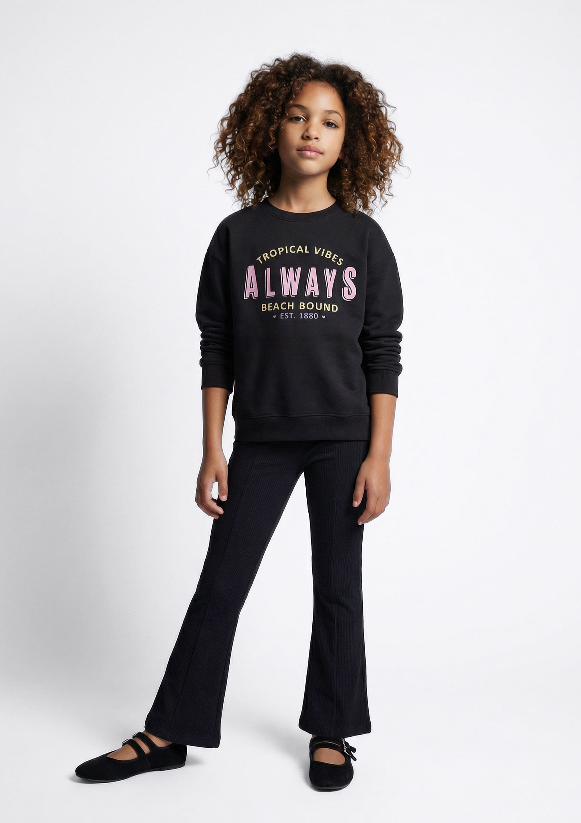 Calça Infantil Menina Flare - Preto