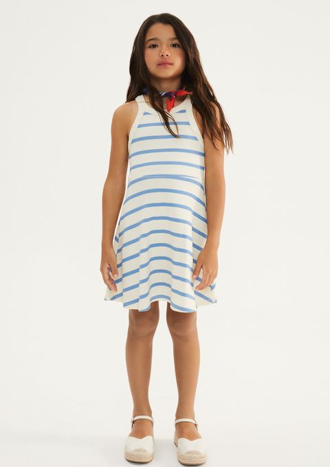 Vestido Infantil Curto em Ribana Canelada - Creme — Hering