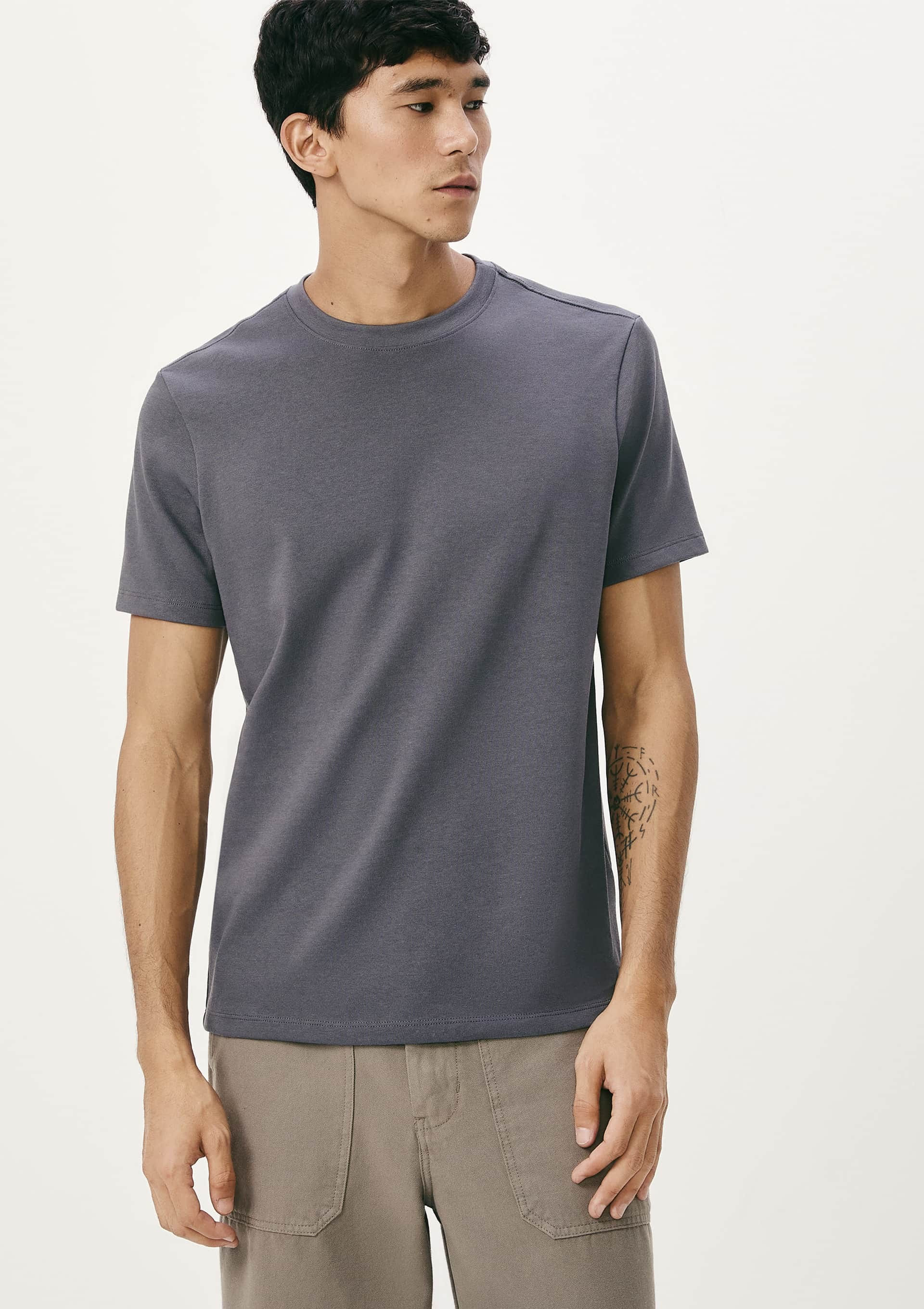 Camiseta Masculina Manga Curta Em Algodão Peruano - Azul