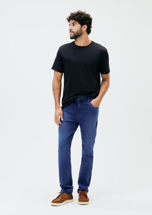 Calça Jeans Masculina Skinny Soft Touch - Azul