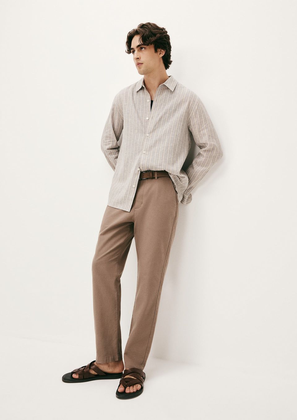 Calça Masculina Reta Chino - Marrom