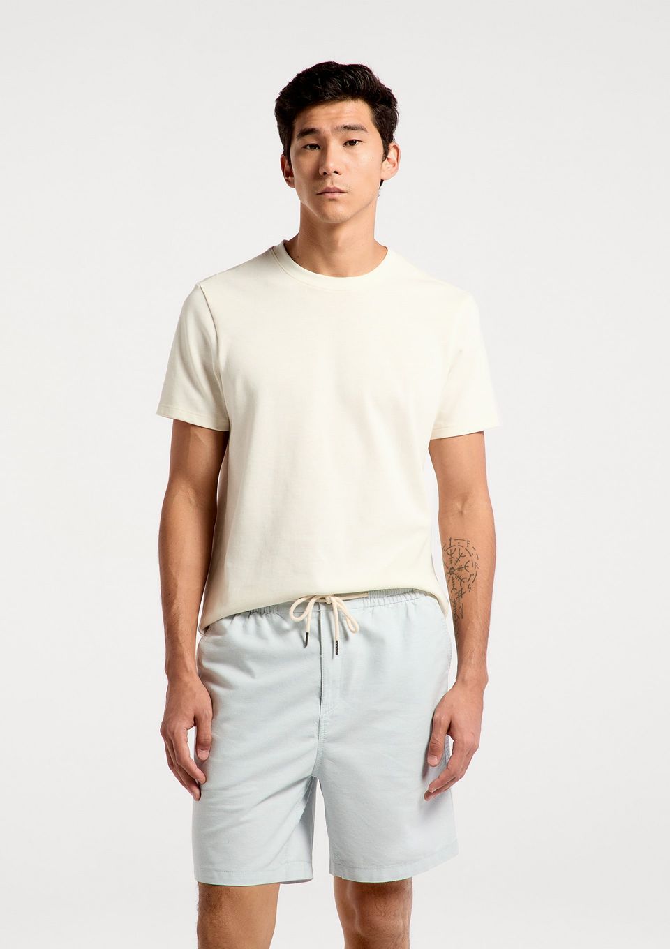 Bermuda Masculina Reta Fio Tinto - Azul