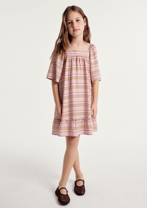Vestido Infantil com Mangas Bufantes - Rosa — Hering