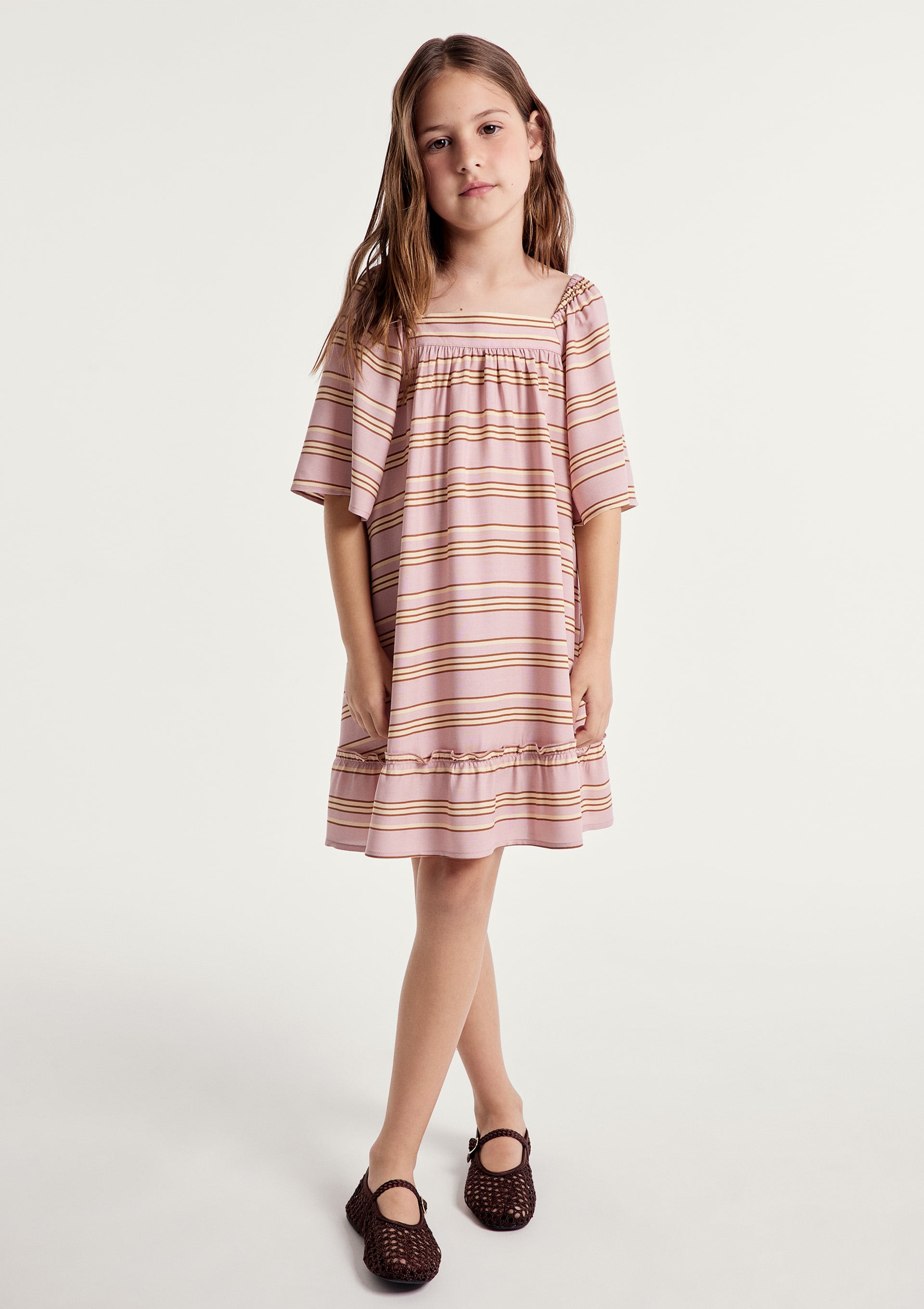 Vestido Infantil com Mangas Bufantes - Rosa — Hering