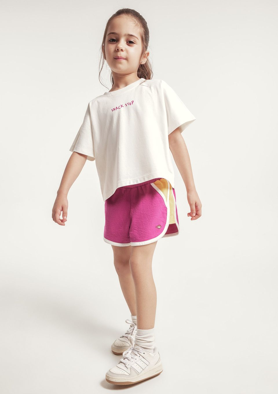 Shorts Infantil Menina Runner Texturizado - Rosa