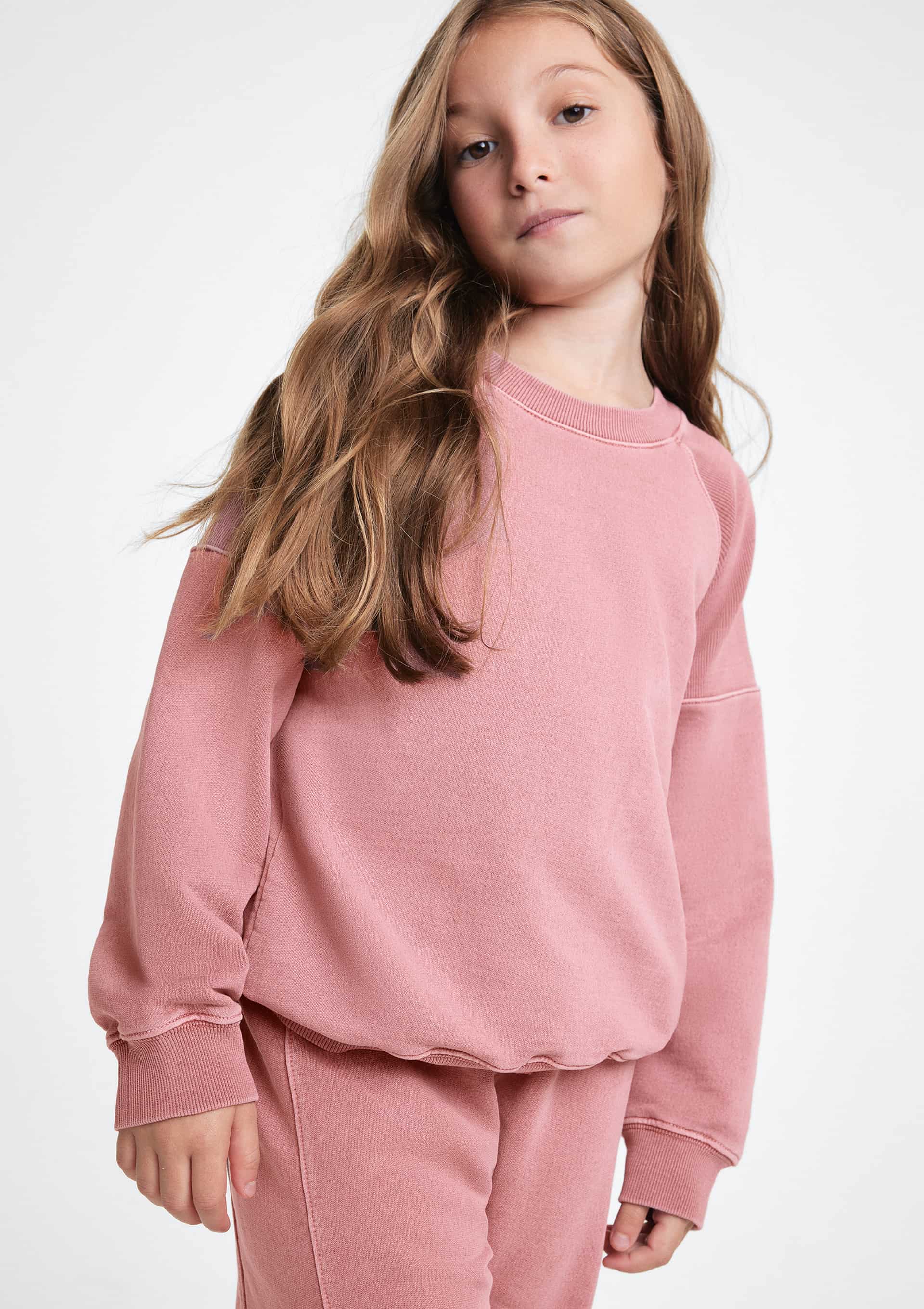 Blusão Infantil Menina Oversized em Moletom Estonado - Rosa — Hering