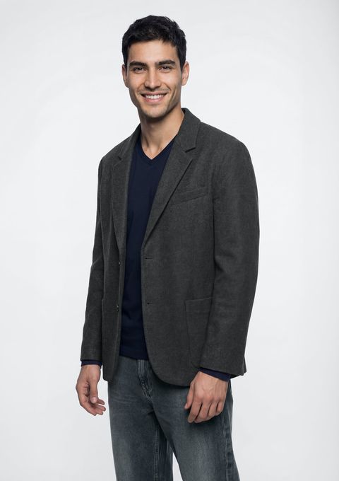 Blazer Masculino em Tecido Plano - Cinza — Hering