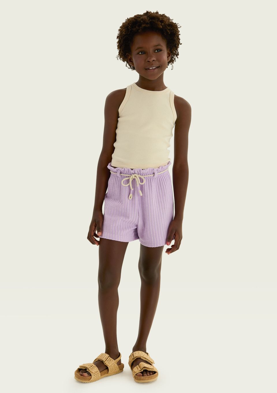 Conjunto Infantil Menina em Fio Tinto - Roxo