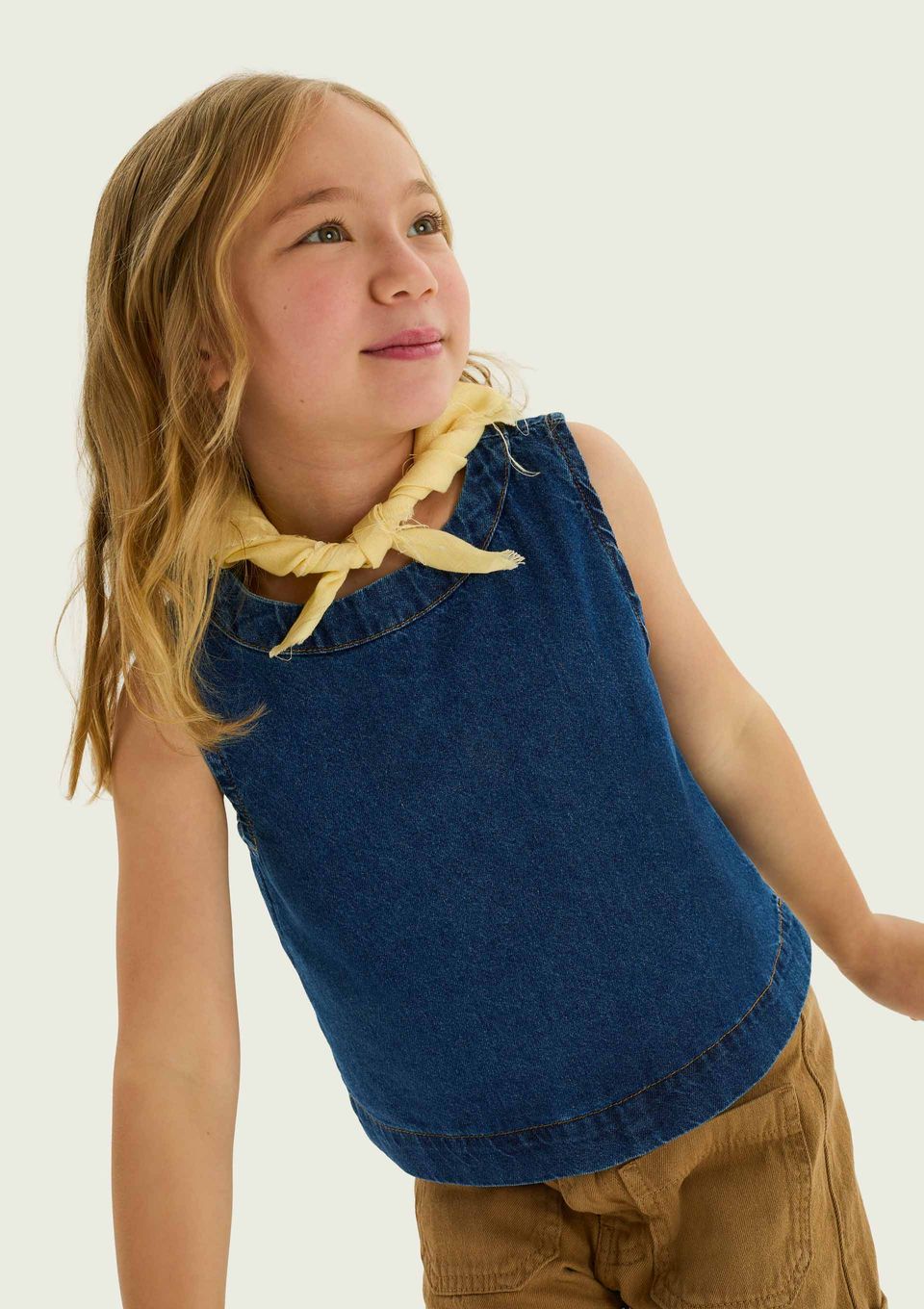 Regata Infantil Menina em Jeans Leve - Azul