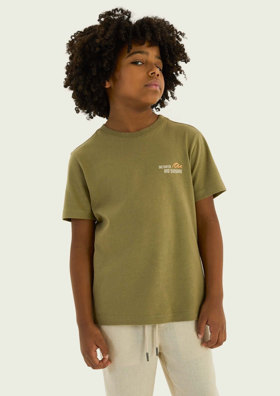 Camiseta Infantil Menino Regular Estampada - Verde