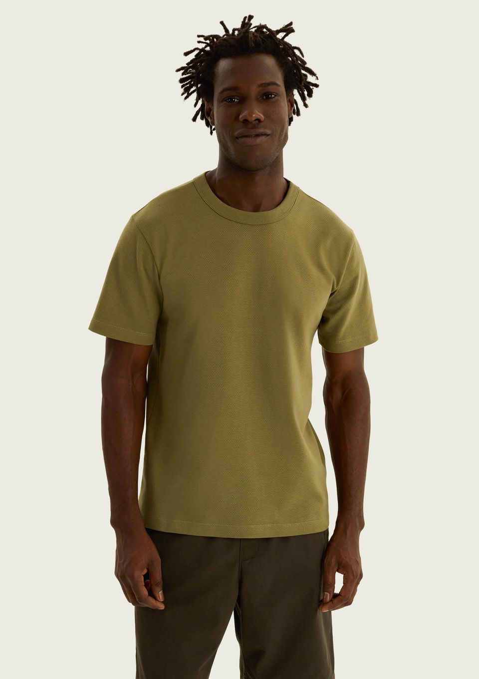 Camiseta Masculina Manga Curta Texturizada - Verde