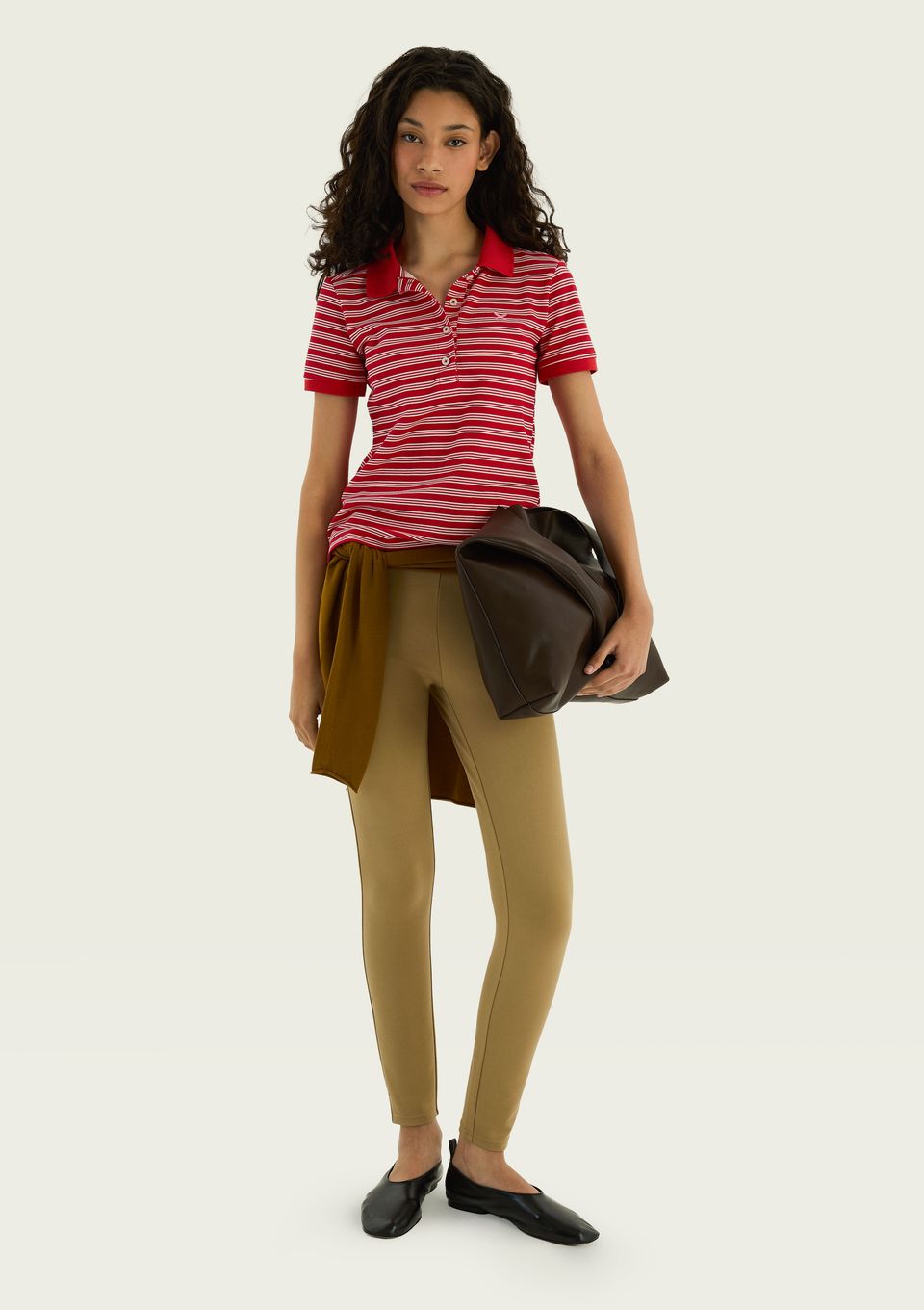 Calça Legging em Malha com Elastano - Bege