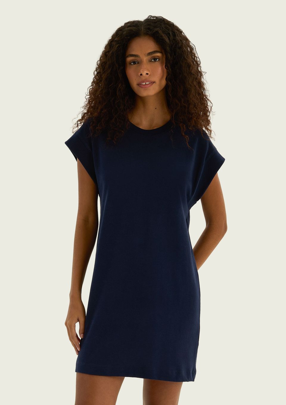 Vestido Curto em Malha Premium - Azul