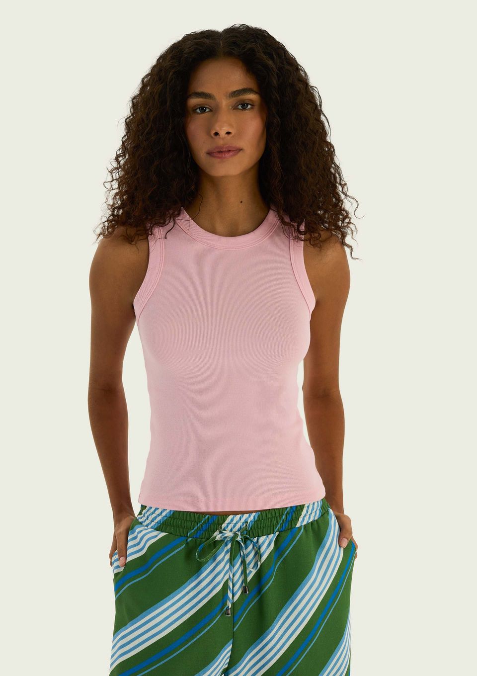 Regata Básica Feminina Slim Neck - Rosa