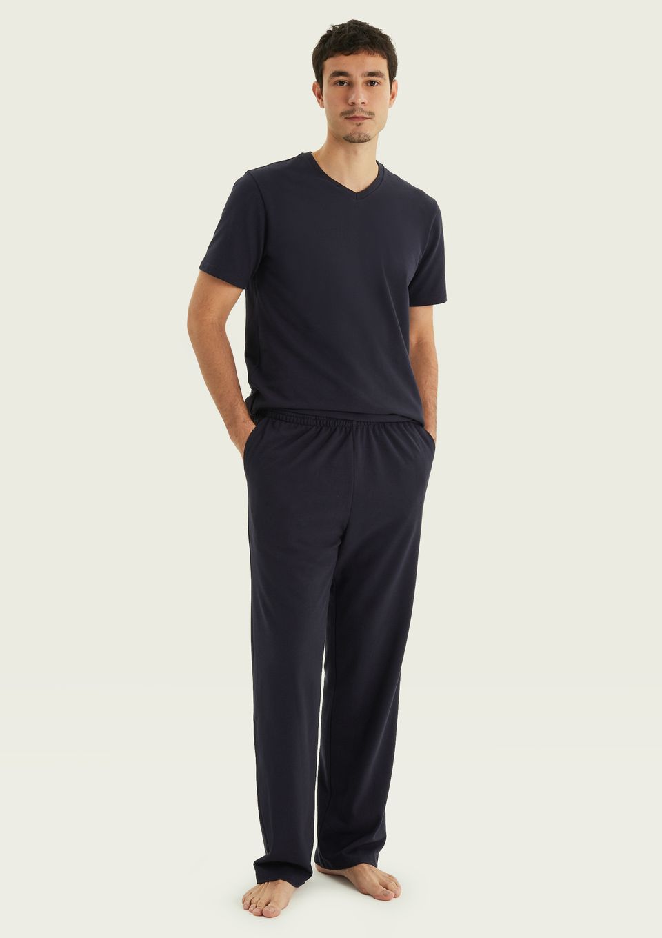 Pijama Longo Masculino em Piquet Premium - Azul