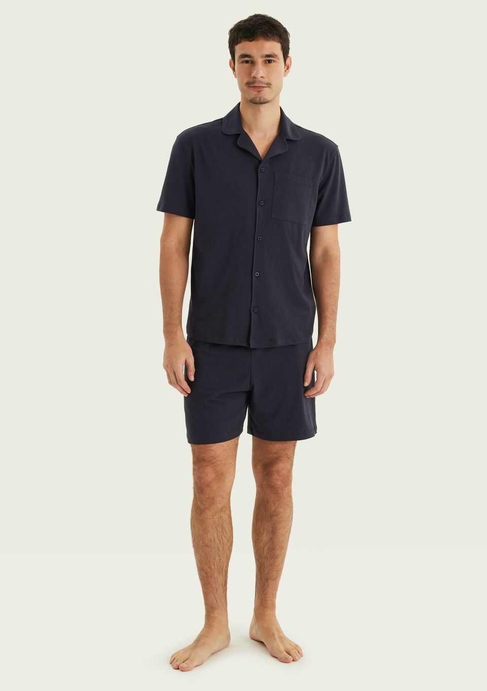 Pijama Curto Masculino Americano - Azul