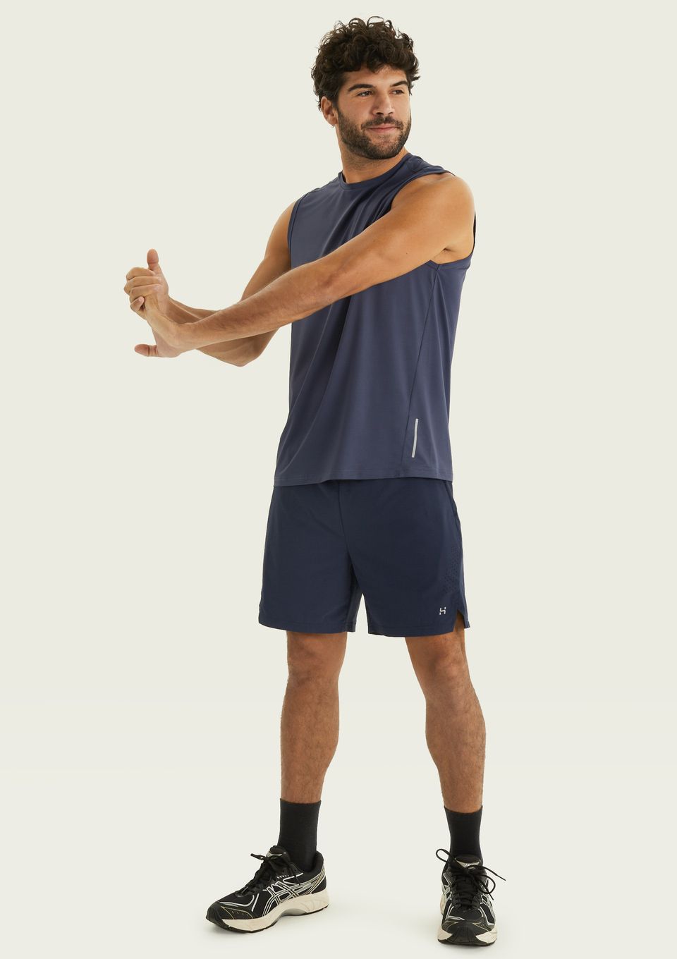 Bermuda Esportiva Masculina com Recorte - Azul