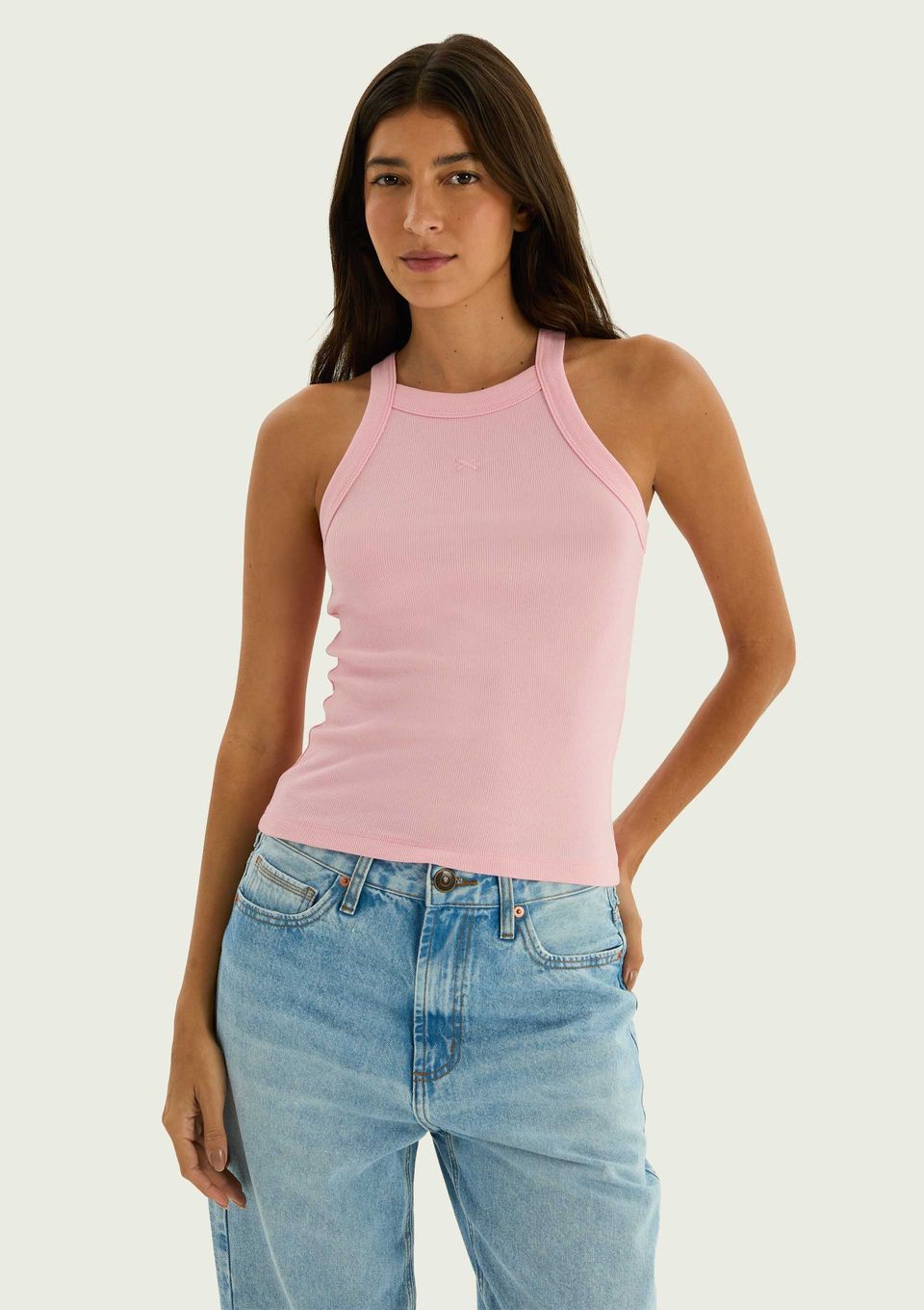 Regata Feminina Hit com Bordado - Rosa