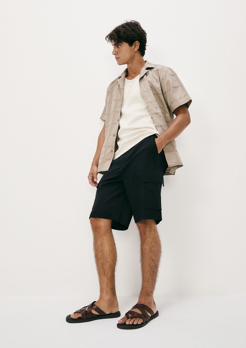 Bermuda Masculina Cargo Reta - Preto