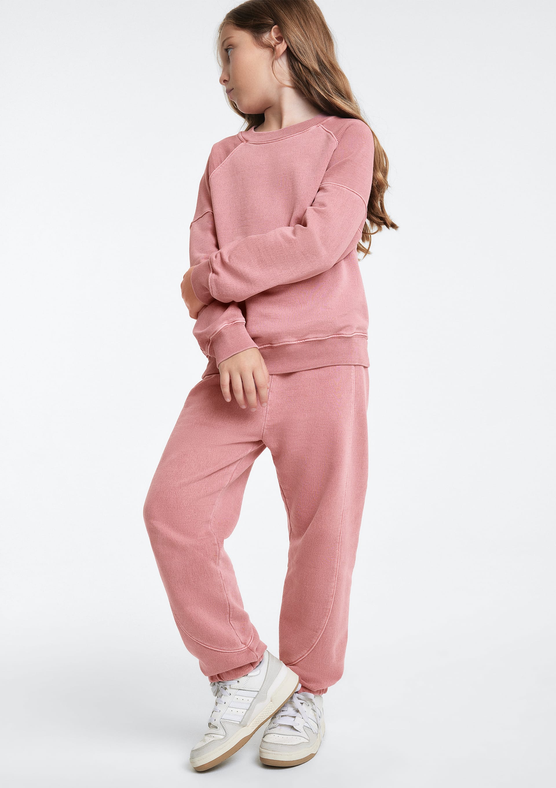 Calça Infantil Menina Jogger em Moletom Estonado - Rosa — Hering