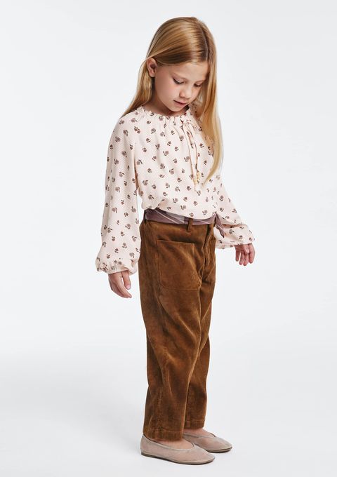 Calça Infantil Menina em Veludo Cotelê - Marrom — Hering
