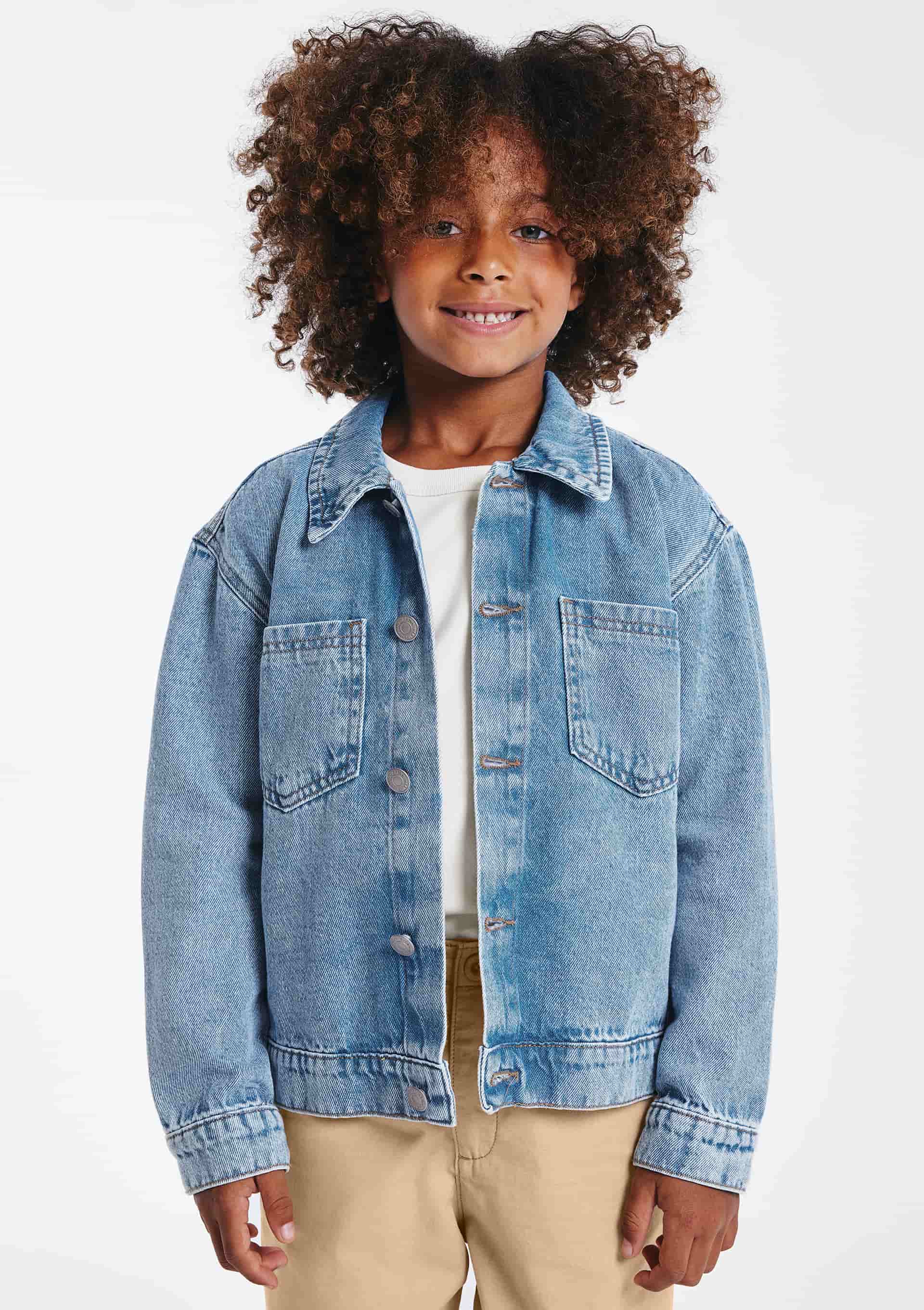 Jaqueta Jeans Infantil Unissex Trucker - Azul