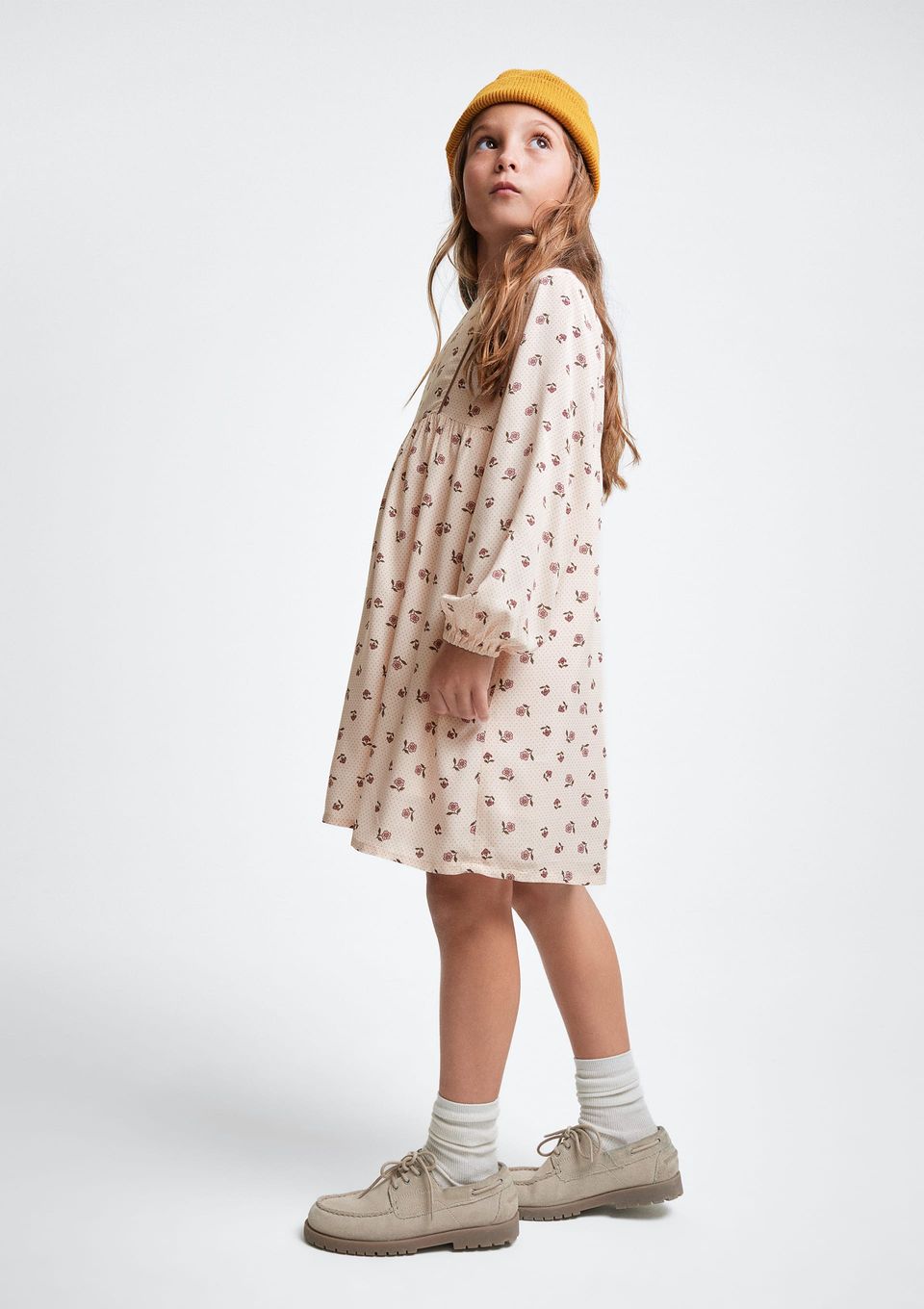 Vestido Infantil Manga Longa Estampado - Rosa