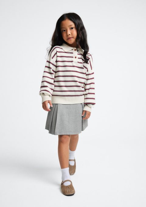 Shorts Saia Infantil com Pregas - Cinza — Hering