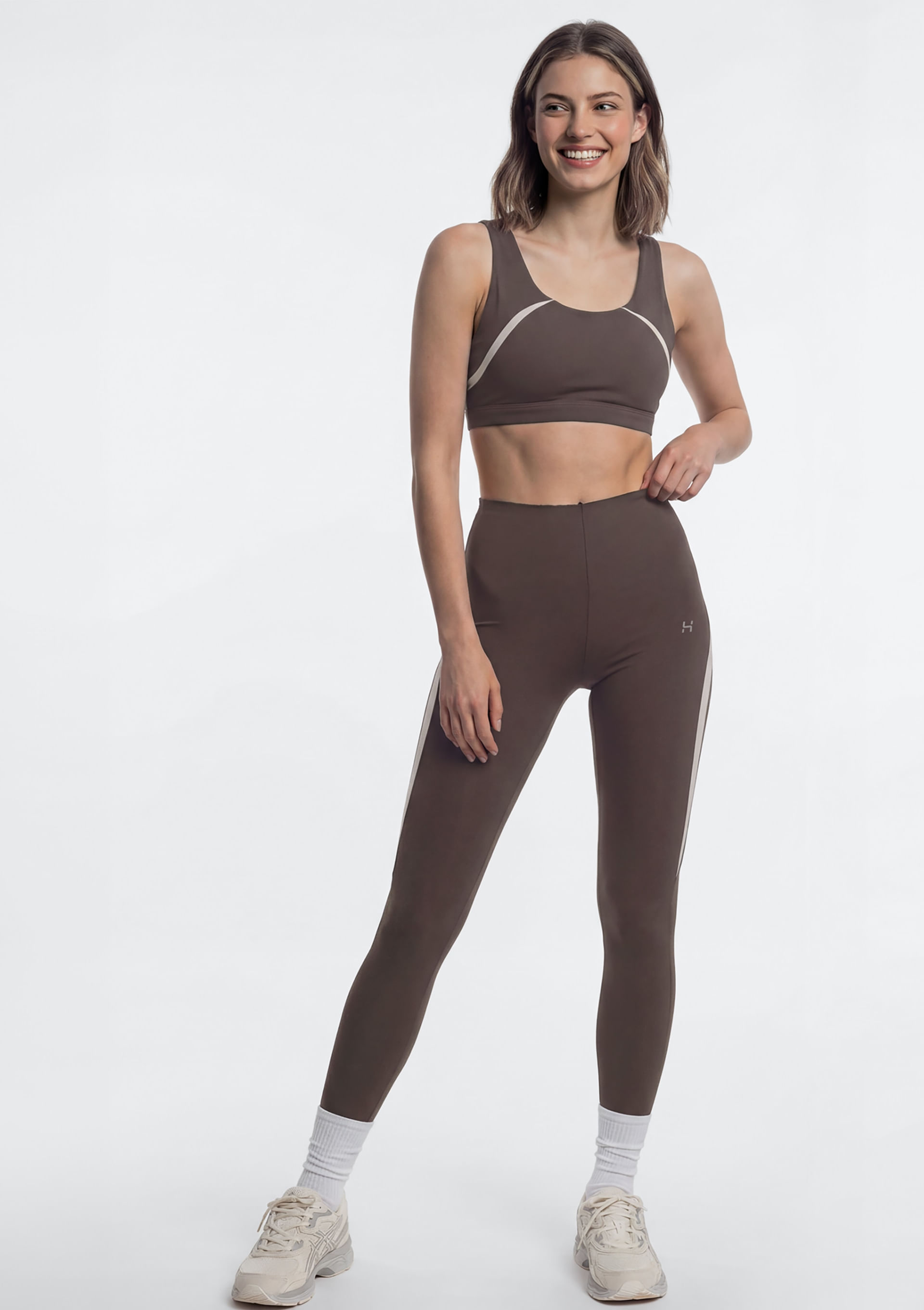 Calça Legging Esportiva Selada - Marrom